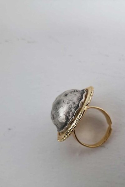 Gold Moon Surface Ring