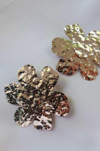 Gold Çiçek Küpe