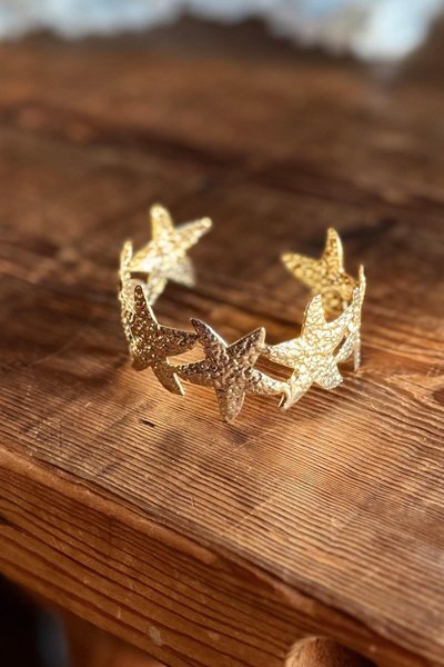 Gold Yaldızlı Deniz Yıldızı Bileklik