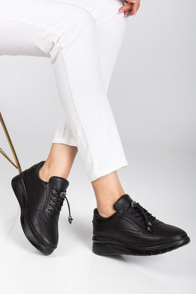 Siyah Ortopedik Sneaker Spor Ayakkabı
